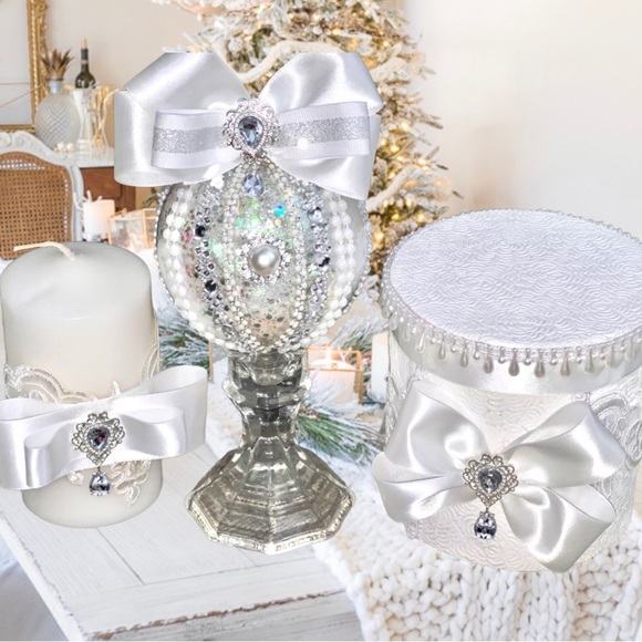 Set (3) Handmade Christmas Ornament w/Box & Candle, White Elephant Gift/Present - Picture 13 of 16